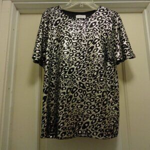 ANIMAL BLING SHINE GIRL STRETCHY BLACK & SILVERY SPOTS TOP BY PAPAYA 8
